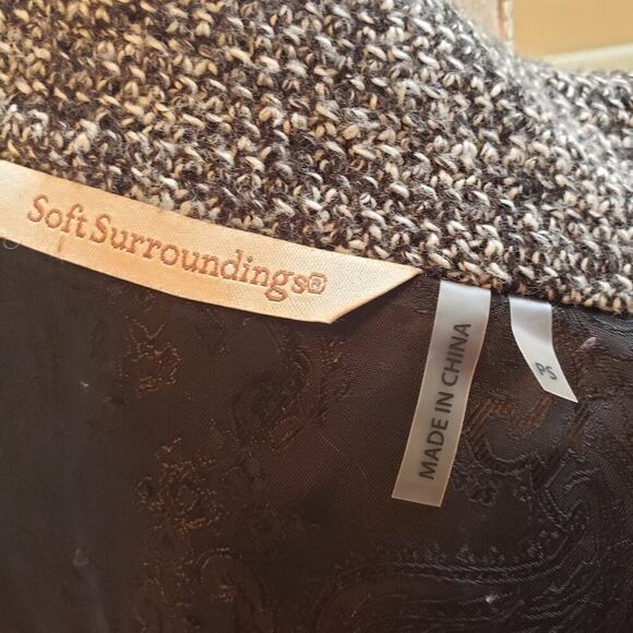 SOFT SURROUNDINGS GRAY/BLACK BLAZER WITH POCKETS SIZE PS - Picture 5 of 6